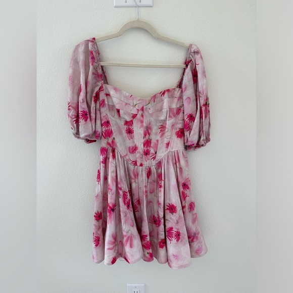 Kiah Mini Dress in Pink Floral - Picture 1 of 4